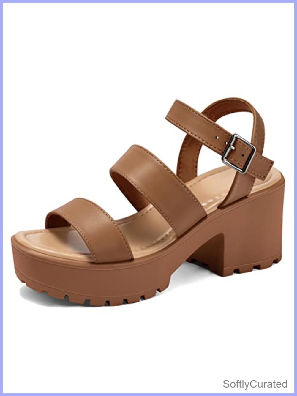 Women's Platform Sandals Ankle Strap Chunky Heel Lug Sole Open Toe